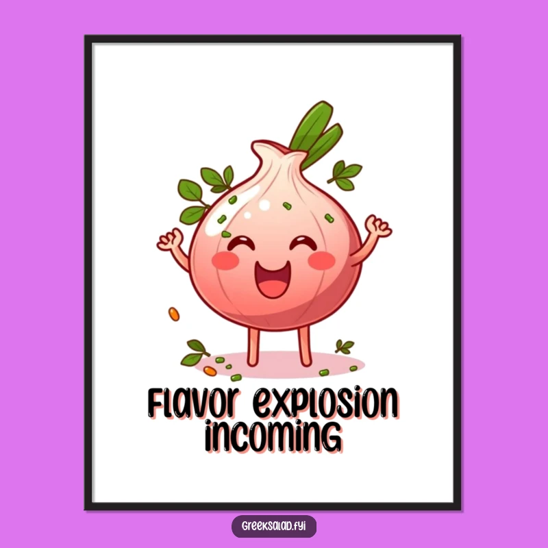 Funny Onion Ring Digital Print - Instant Wiggling Foodie Wall Art