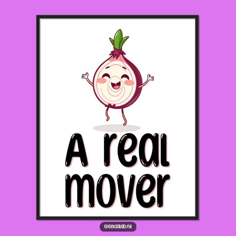 Funny Red Onion Jig Digital Print - Instant Happy Decor, Quirky Humor Gift Download