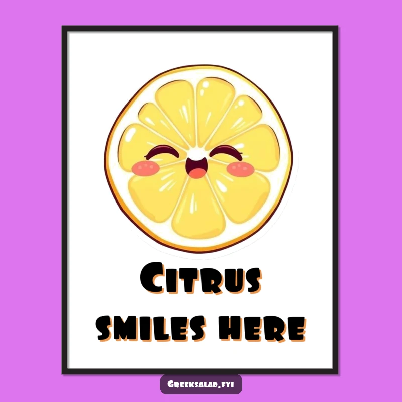 Funny Winking Lemon Digital Art - Giggling Citrus Image, Playful Slice, Instant Funny Gift Download!
