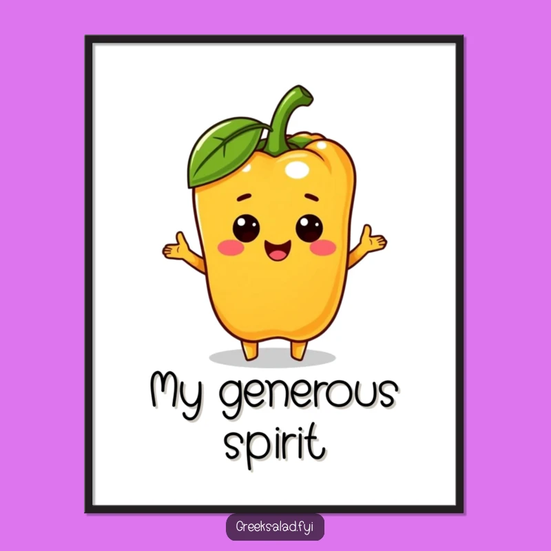 Funny Bell Pepper Olive Digital Art: Cheerful Veggie Friendship Print