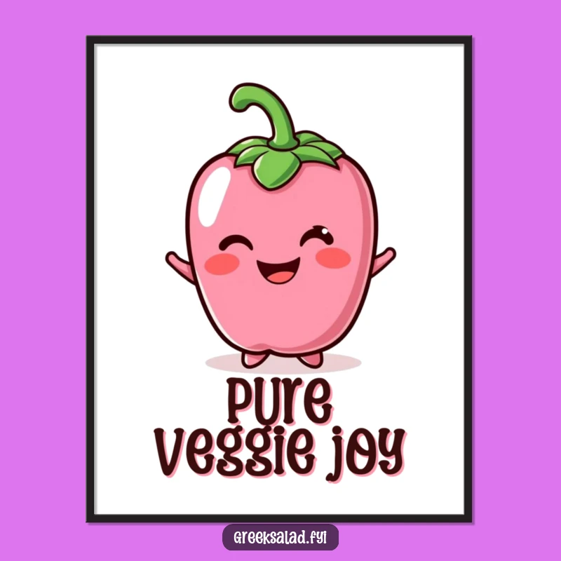 Funny Cheerful Bell Pepper Digital Art Print: Instant Veggie Smiles for Your Walls!