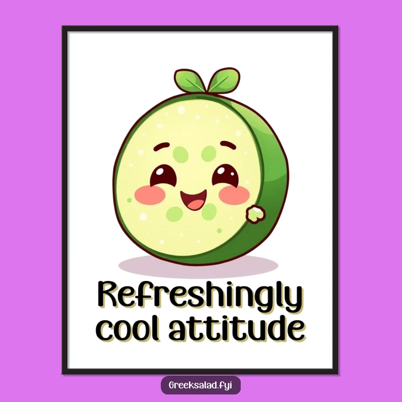 Funny Cucumber Slice Digital Print - Instant Cool & Refreshing Decor
