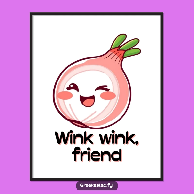 Funny Winking Onion Ring Digital Art: Decorate with Playful Cheekiness