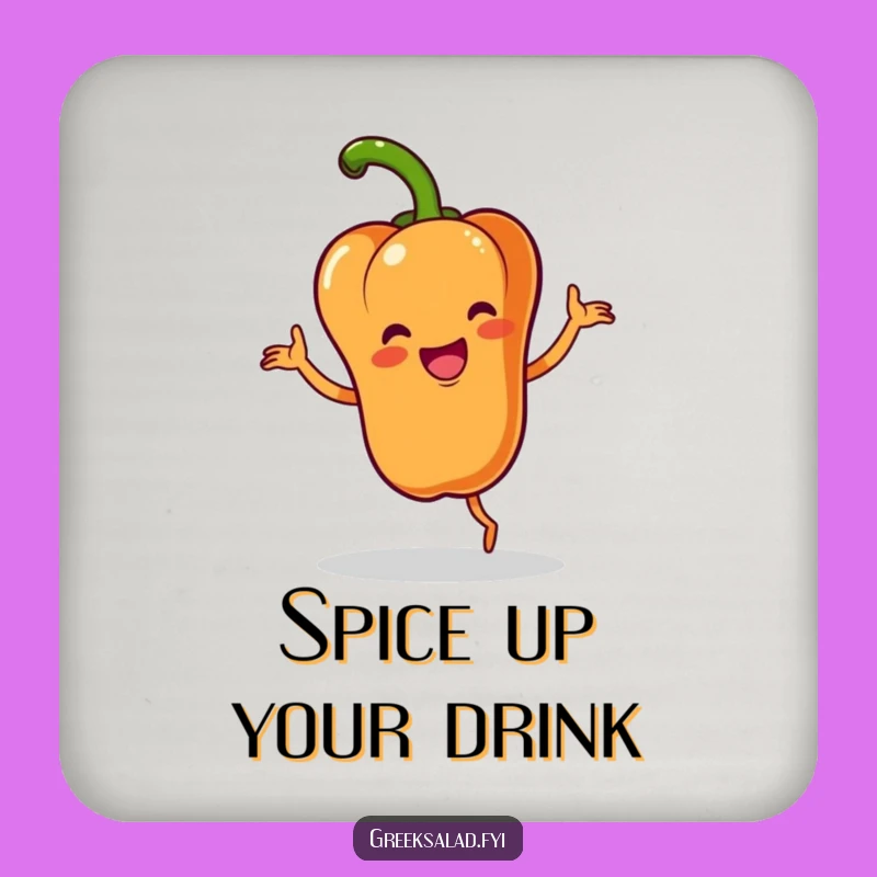 Funny Bell Pepper Jig Coaster - Protect Surfaces with Veggie Dance