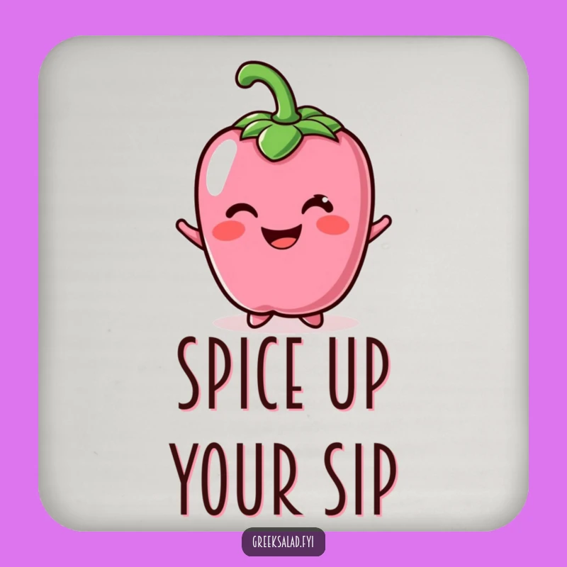 Funny Cheerful Bell Pepper Drink Coaster: Protect Surfaces with Veggie Smiles!