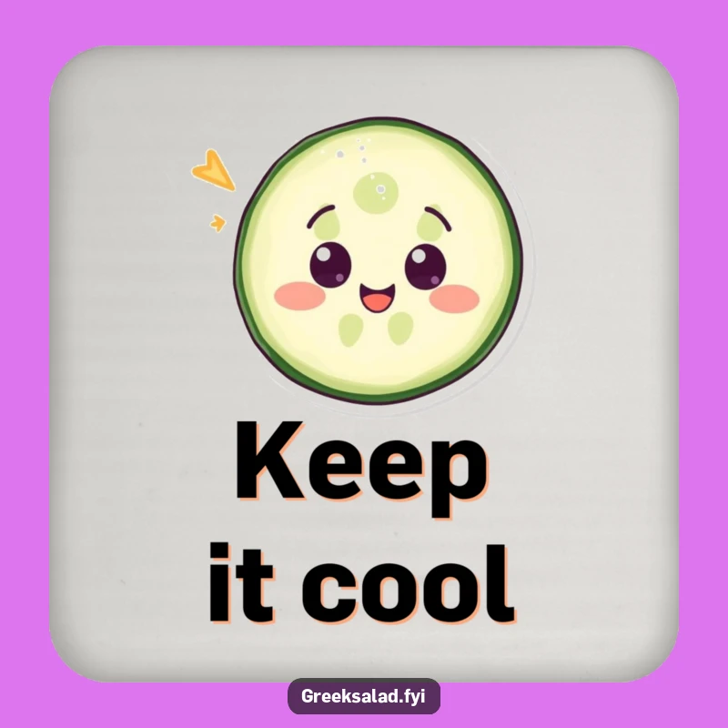 Funny Cucumber Slice Wink Coaster - Protect Surfaces with Veggie Charm