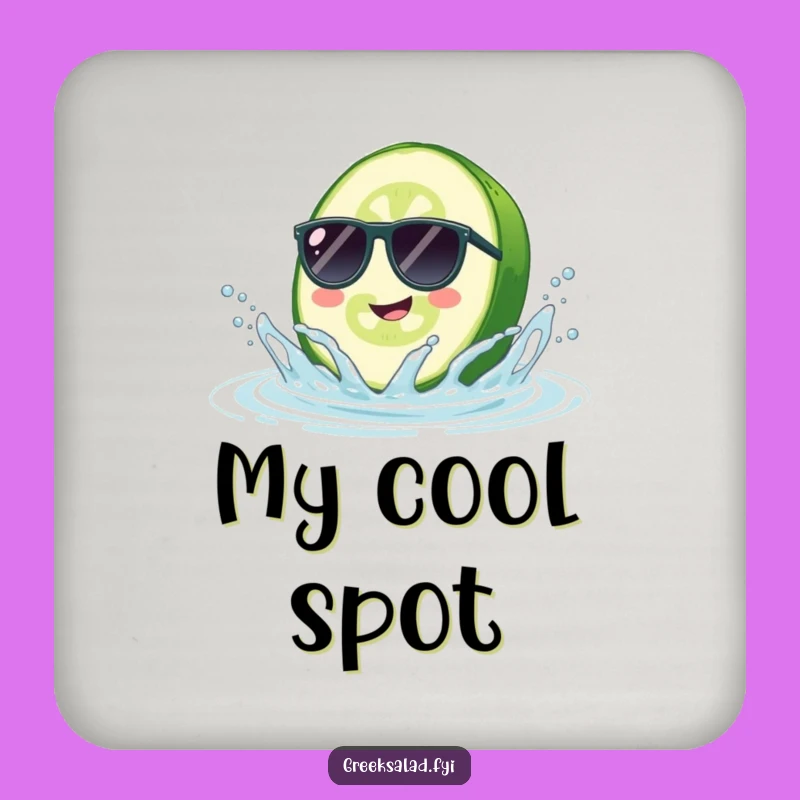 Funny Cucumber Sunglasses Coaster - Protect Surfaces with Veggie Humor, Cool Gift Set