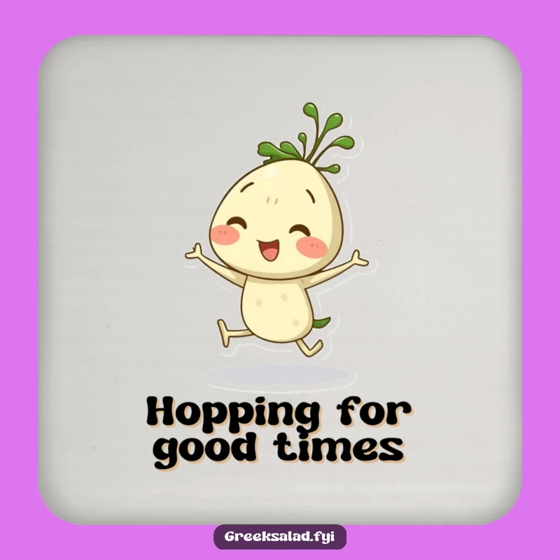 Funny Dill Sprig Hopping Coaster: Table Herb Character Protector, Ideal Funny Gift!