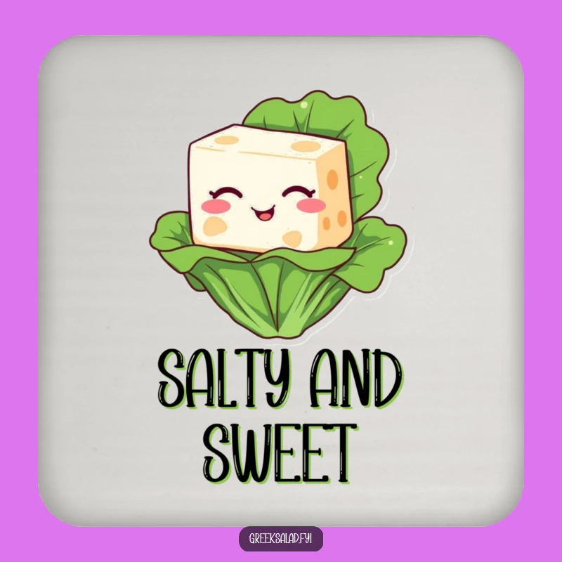 Funny Feta Cheese Winking Drink Coaster: Protect Surfaces with Cheesy Charm