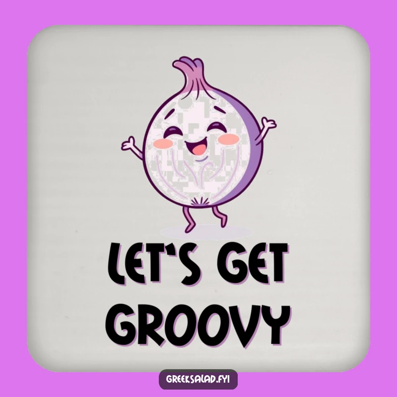 Funny Onion Slice Dancing Drink Coaster: Protect Surfaces with Playful Art