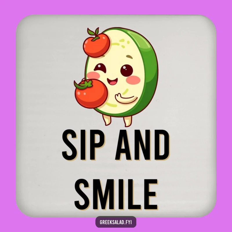 Funny Shy Cucumber Coaster Set: Cute Veggie Protection, Perfect Humorous Gift