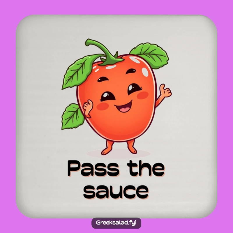 Funny Tomato Dance Coaster - Protect Surfaces with Grooving Veggie Fun, Perfect Funny Gift