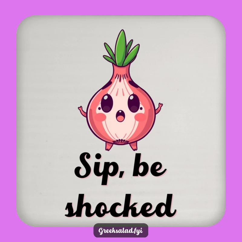 Funny Surprised Onion Coaster Set: Shocking Protection, Perfect Humorous Gift
