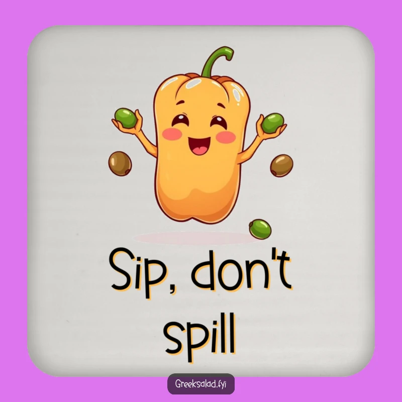 Funny Juggling Pepper Coaster: Playful Veggie Protection, Ideal Humorous Gift