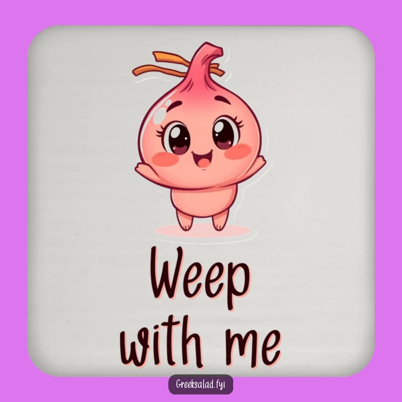 Funny Red Onion Drink Coaster, Hilarious Spinning Veggie Decor for Tables