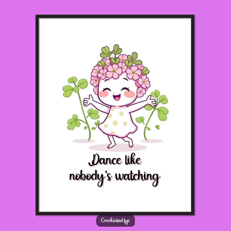 Funny Dancing Oregano Poster: Vibrant Herb Art for a Spirited Home
