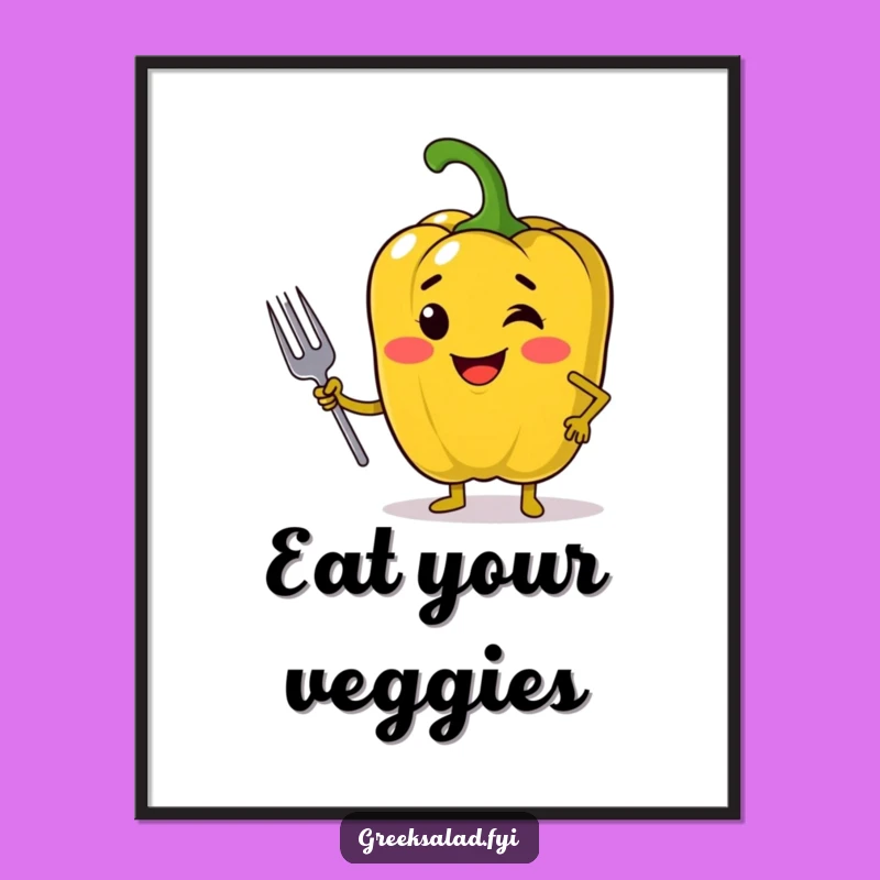 Funny Chef Pepper Poster - Jolly Vegetable Art, Confident Pose Illustration, Ideal Funny Gift Decor!