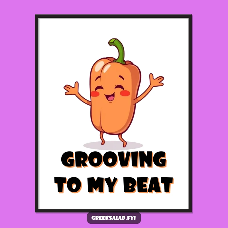 Funny Bell Pepper Dance Poster: Add Whimsical Veggie Art