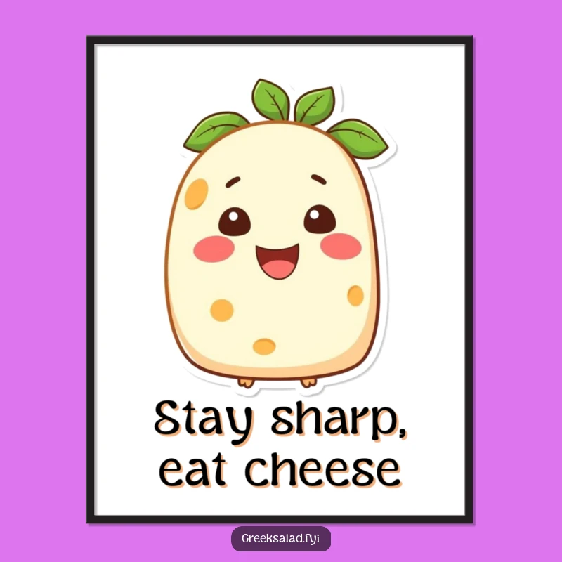 Funny Feta Cheese Smiling Poster: Add Cheerful Art to Your Walls