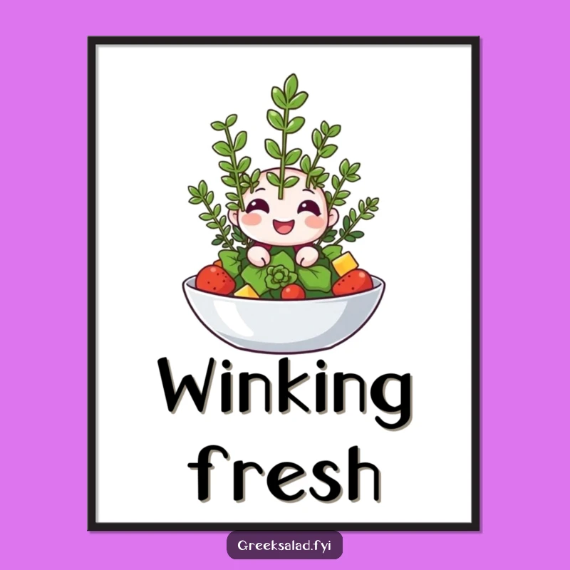 Funny Happy Oregano Wink Poster: Decorate with Fresh Flavors and Humor!