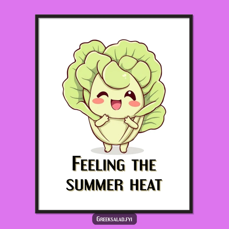 Funny Lettuce Leaf Poster - Delightful Fanning Veggie Art, Hilarious Funny Gift