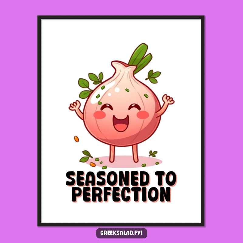 Funny Onion Ring Poster - Vibrant Wiggling Art for Foodie Decor