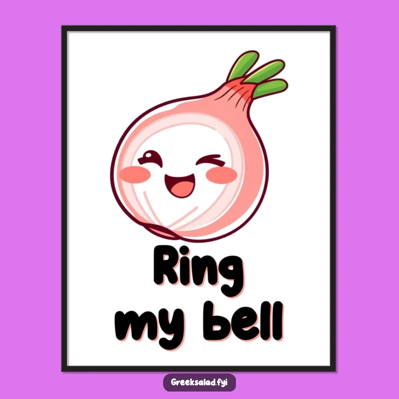 Funny Winking Onion Ring Poster: Add Playful Charm to Your Walls with This Cheeky Design