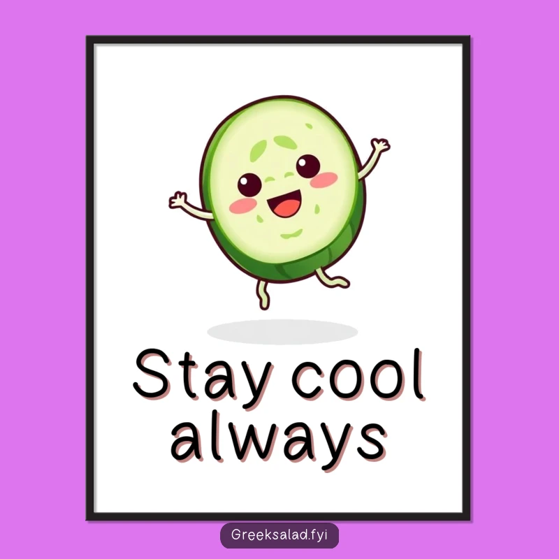Funny Cucumber Poster: Decorate with a Cool Spinning Slice!