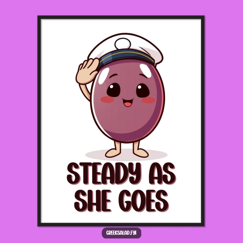 Funny Sailor Olive Poster - Cheerful Nautical Art, Saluting Olive Illustration, Ideal Funny Gift Decor!