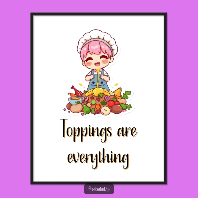 Funny Chef Poster: Drizzling Character Art, Baking Decor Gift