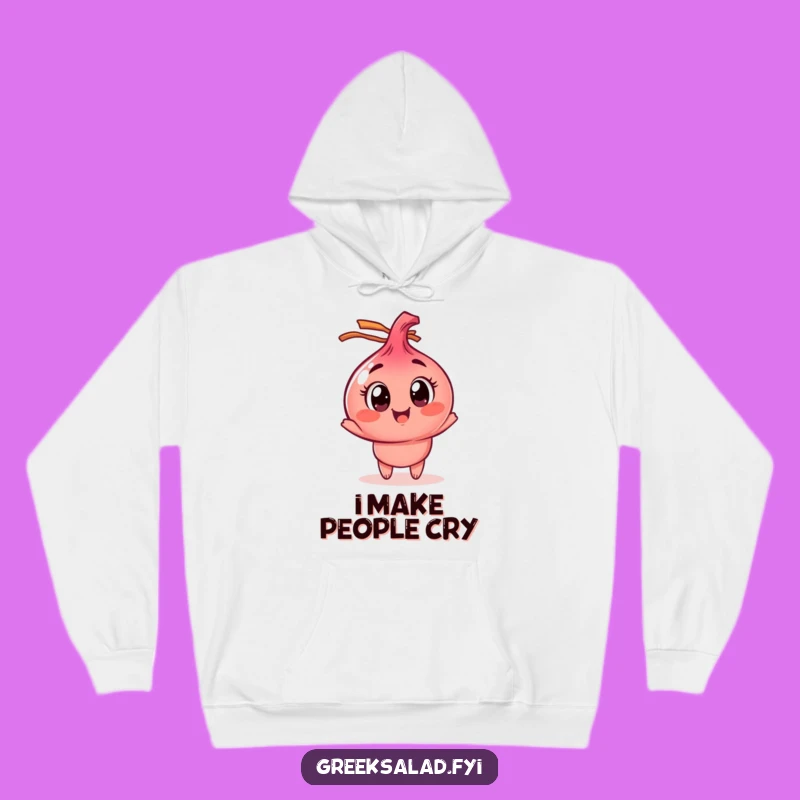 Cozy Funny Red Onion Hoodie, Hilarious Spinning Character for Warm Hugs