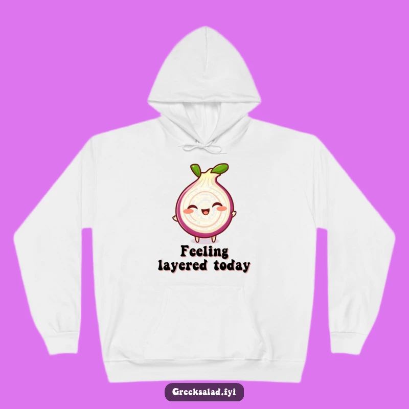 Funny Onion Hoodie: Giggling Red Character Cozy Gift
