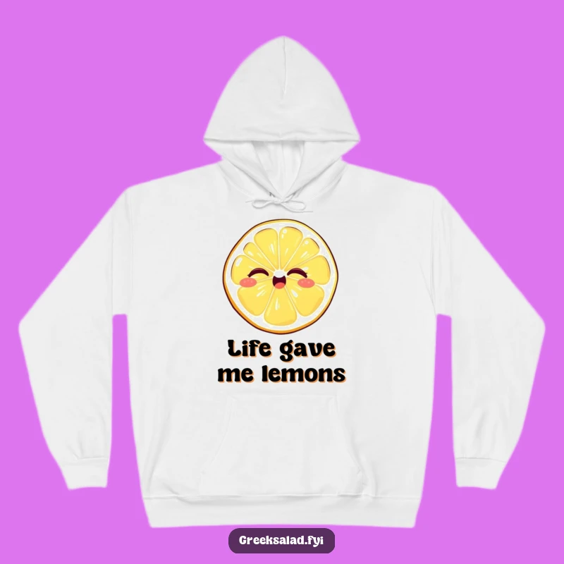 Funny Winking Lemon Hoodie - Cozy Citrus Fun, Giggling Slice Design, Perfect Funny Gift!