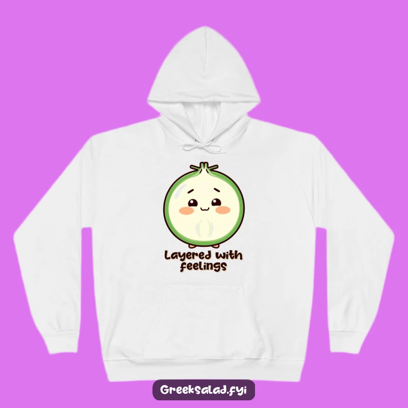Funny Shy Onion Slice Hoodie: Cozy Up with This Cheerful Vegetable's Humble Bow