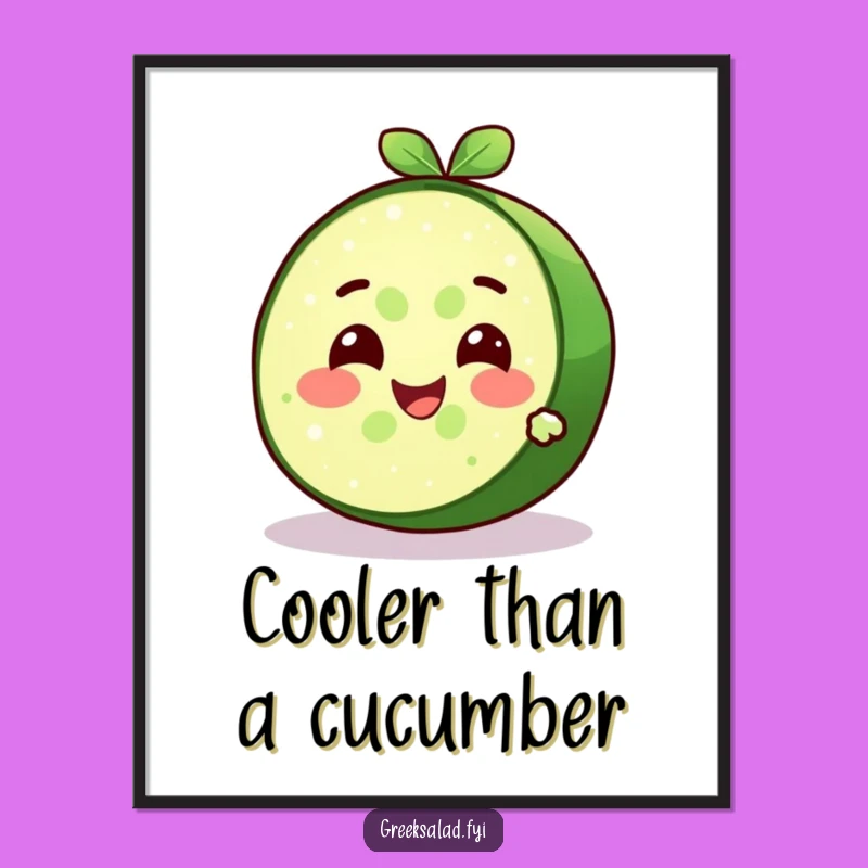 Free Printable Wall Art: Cool Cucumber Slice, Refreshing Downloadable Decor Gift