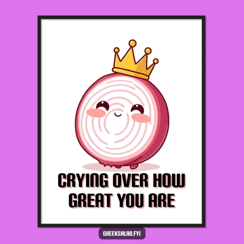 Funny Free Printable Wall Art: Crowned Onion Character Downloadable Art