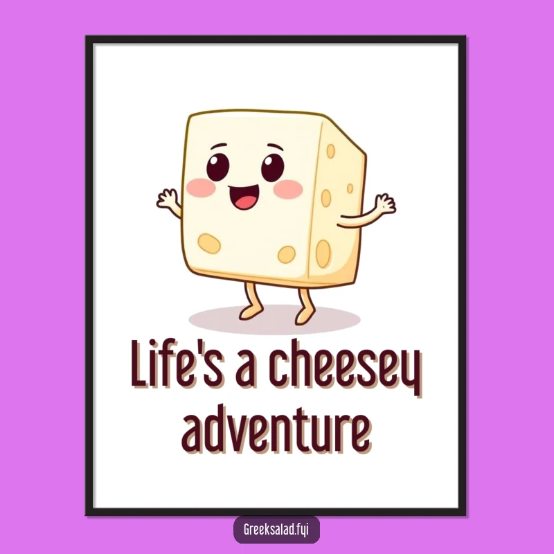 Free Printable Feta Cheese Wall Art: Funny Jigging Cube Laughable Download