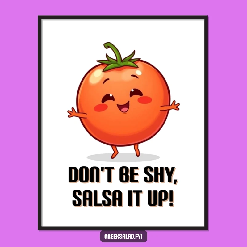 Free Printable Wall Art: Dancing Tomato Character Fun Decor Download