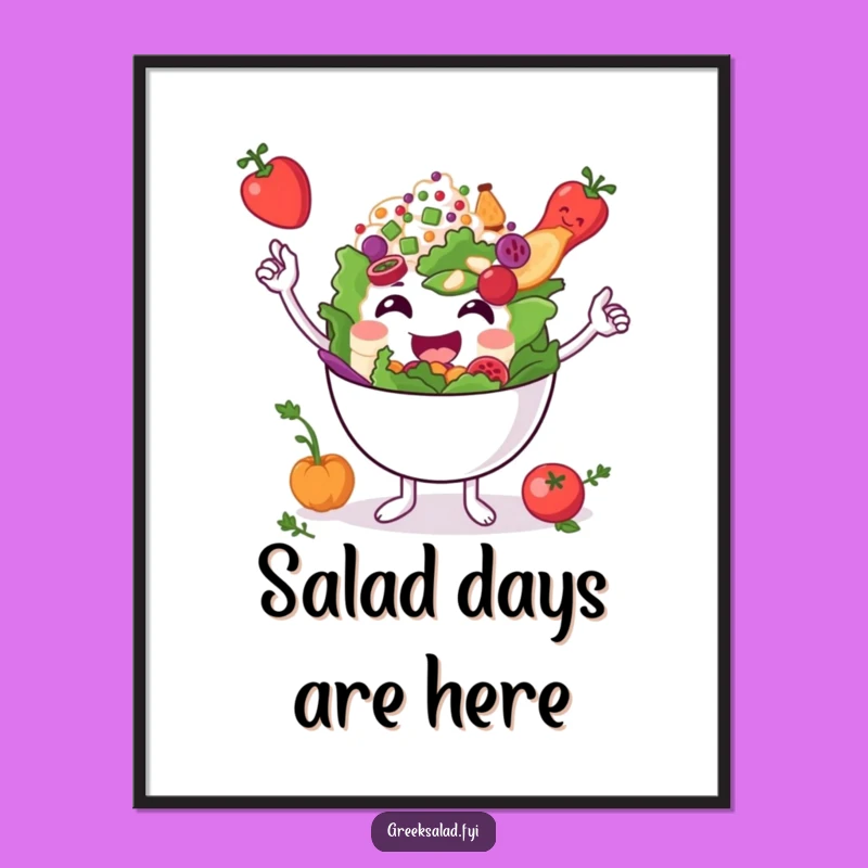 Free Printable Wall Art: Salad Bowl Balance Decor, Downloadable Art