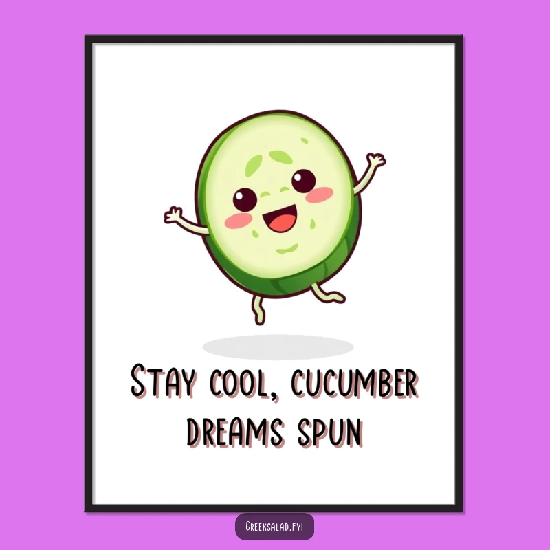 Funny Free Printable Cucumber Wall Art: Spinning Downloadable Decor for a Fresh Look