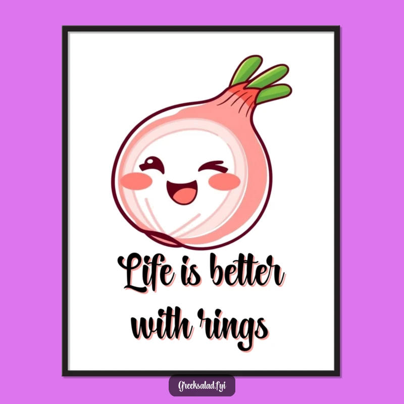 Free Printable Onion Ring Art: Winking Funny Downloadable Wall Decor