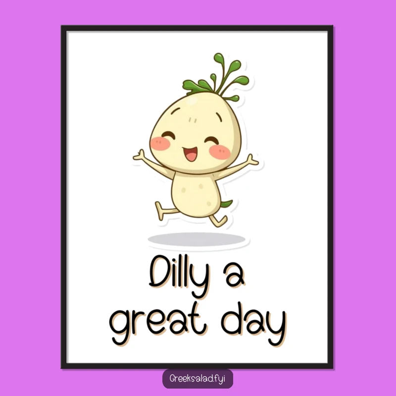 Whimsical Free Printable Wall Art: Hopping Dill Sprig for Playful Decor Downloadable Gift!