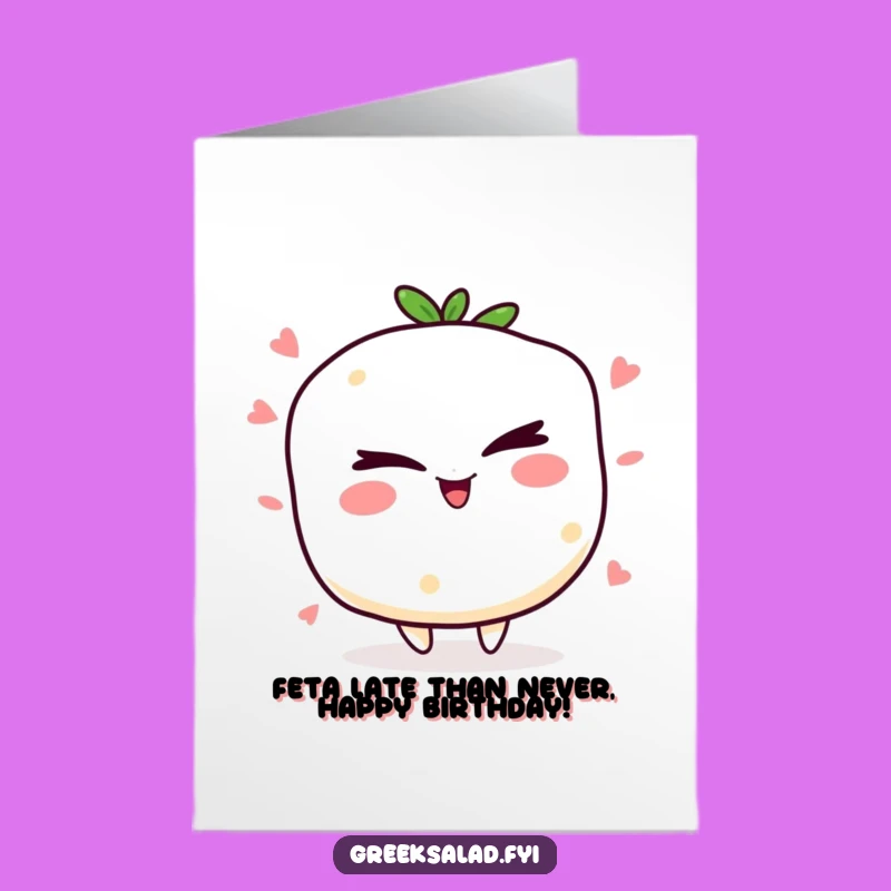 Free Printable Birthday Feta Card: Funny Downloadable Gift for a Cheesy Celebration