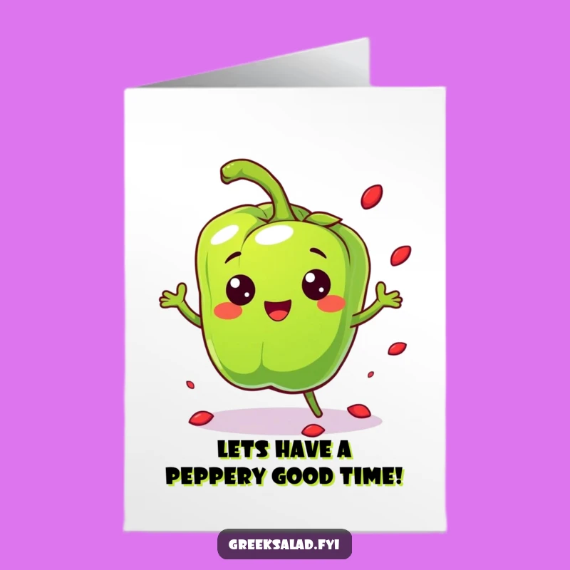 Free Printable Birthday Card: Bouncing Bell Pepper, Fun Downloadable Celebration Gift