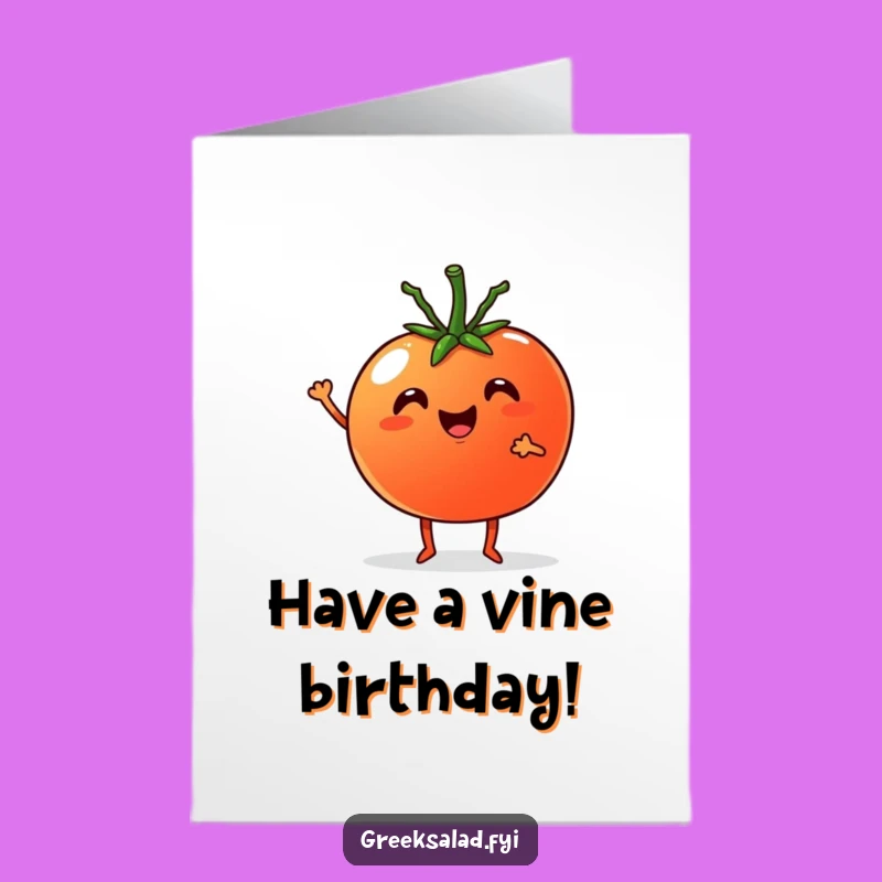 Free Printable Birthday Card: Cheerful Veggie Duo - Funny Downloadable Gift