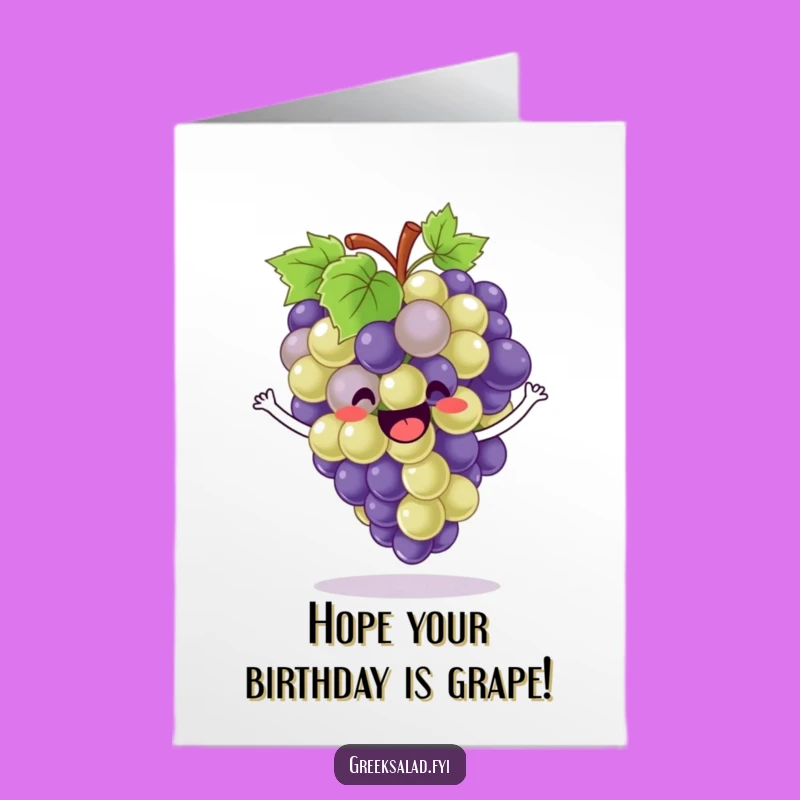 Free Printable Birthday Card: Bouncing Grapes Surprise - Downloadable Fruity Fun!