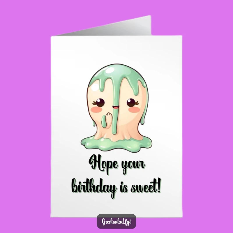 Free Printable Birthday Card: Charming Balsamic Glaze Drips Downloadable Gift for Foodies