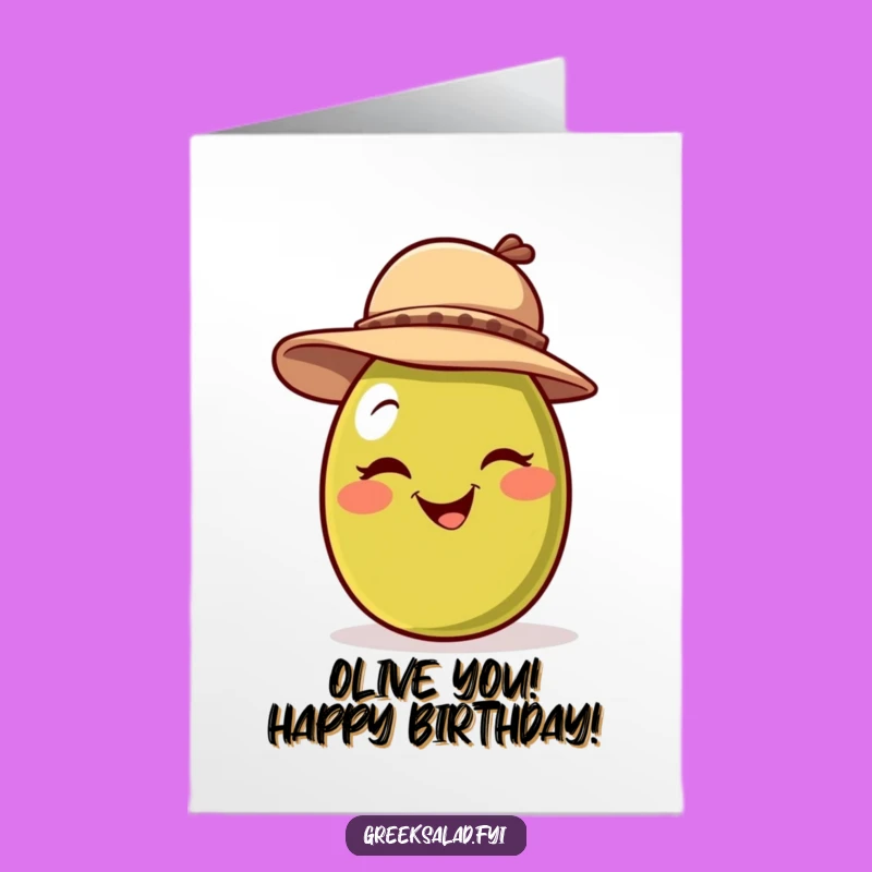 Free Printable Winking Olive Birthday Card: Cheeky Downloadable for a Fun Celebration!