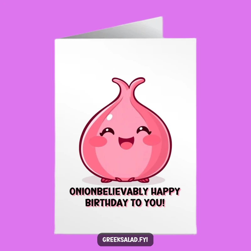 Free Printable Birthday Card: Happy Onion Peek - Funny Downloadable Gift for Laughs
