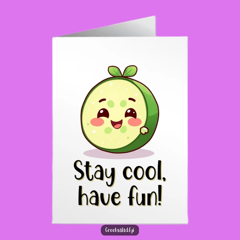 Free Printable Birthday Card: Cool Cucumber Slice, Refreshing Downloadable Fun Gift